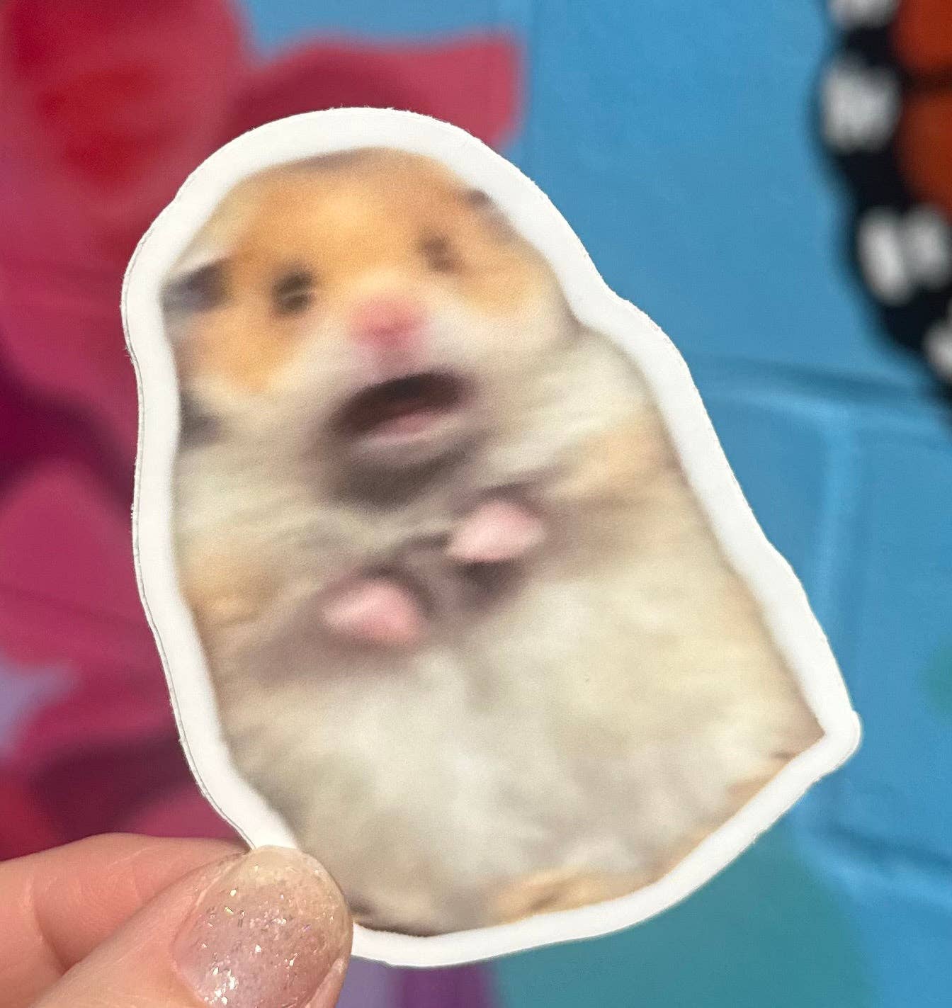 Hilarious Humanitarian - Wholesale Sticker - Scared Hamster Sticker2