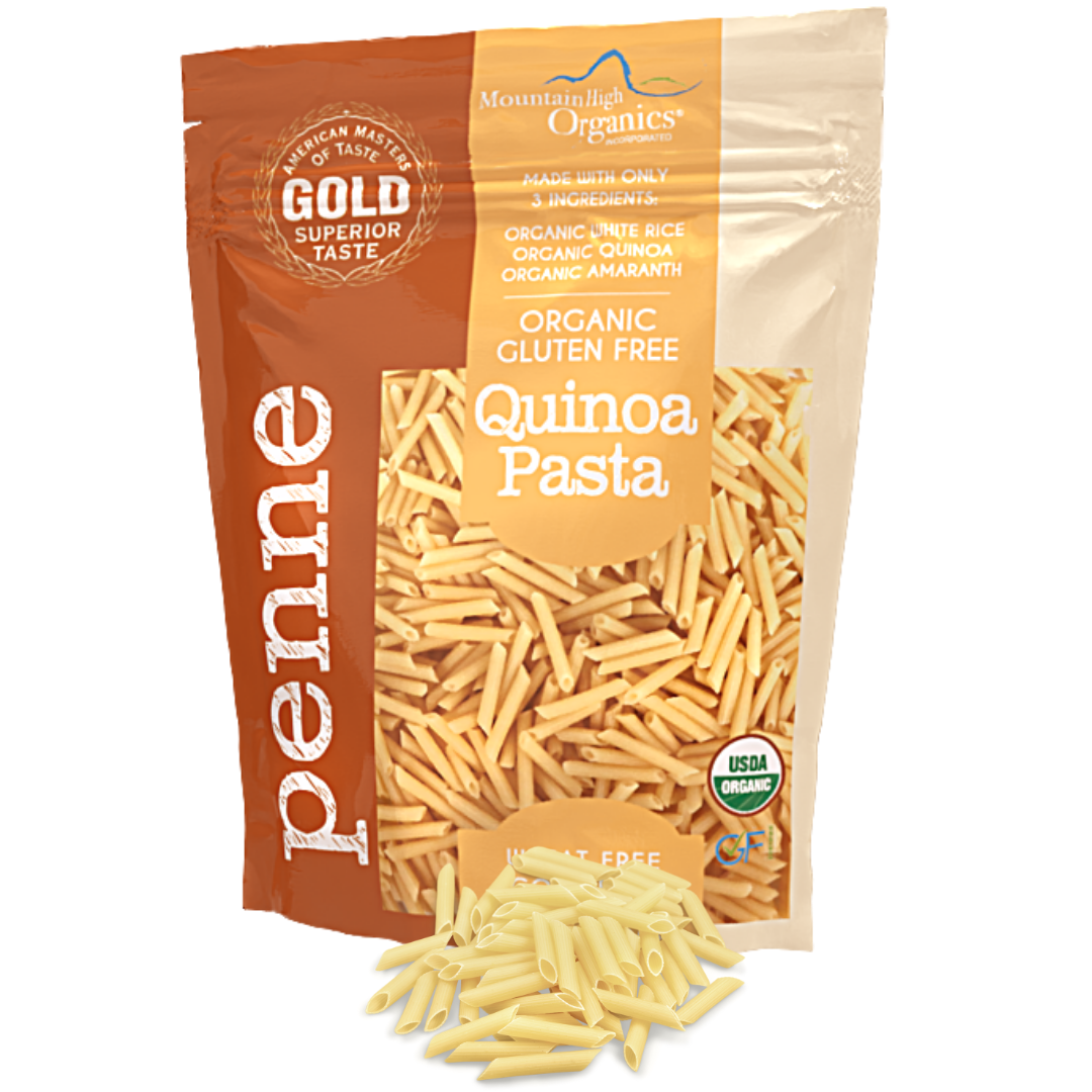 Mountain High Organics - Venta al por mayor Pasta - Pasta de Quinoa Orgánica Sin Gluten, Penne - Bolsas de 1 libra1