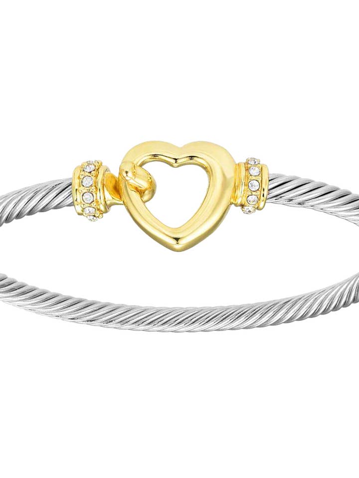 HEART METAL BANGLE BRACELET FB-1338 for wholesale by anbfashion
