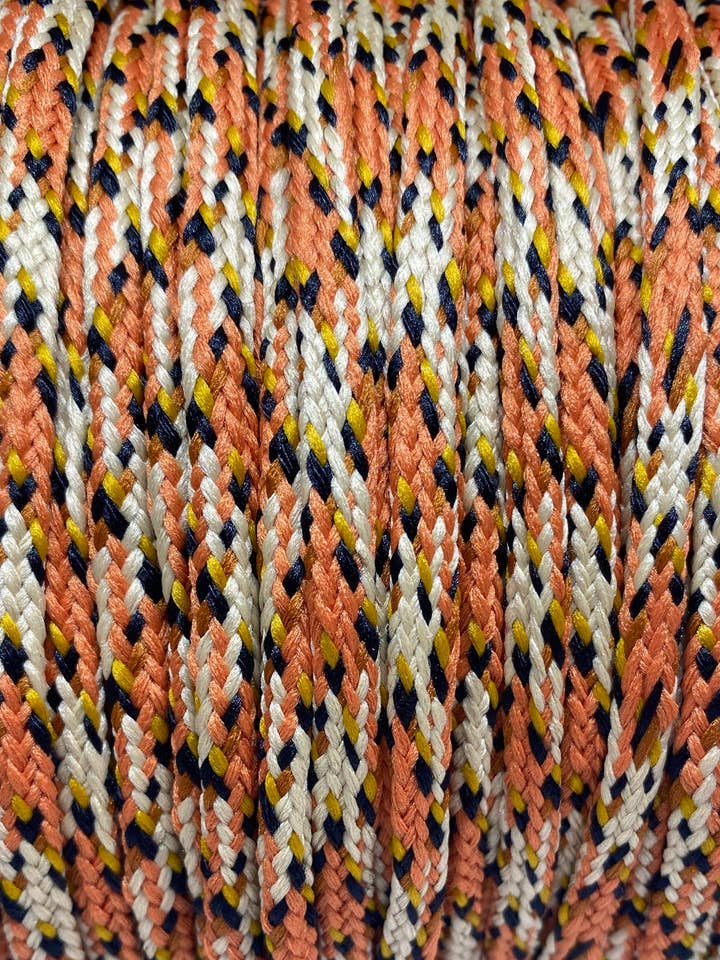 Coral and Cream Snake Skin Style Hybrid Shoelace for wholesale by The Shoelace Factory