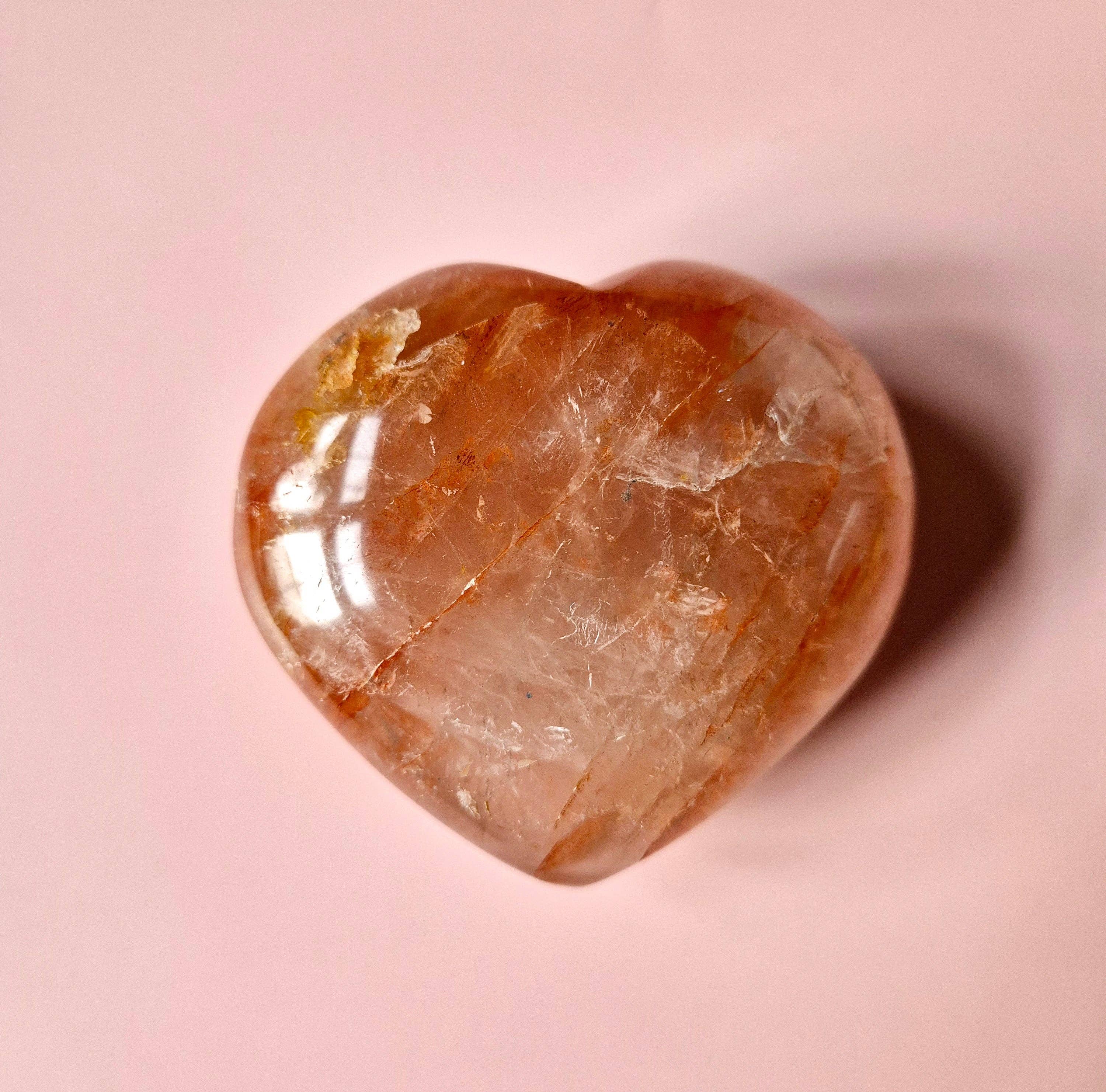 Moonlight Gemstones - Venta al por mayor Piedras/cristales espirituales - Corazones grandes de cuarzo fuego con piedra preciosa (El regalo perfecto para San Valentín) Cuarzo hematóide13