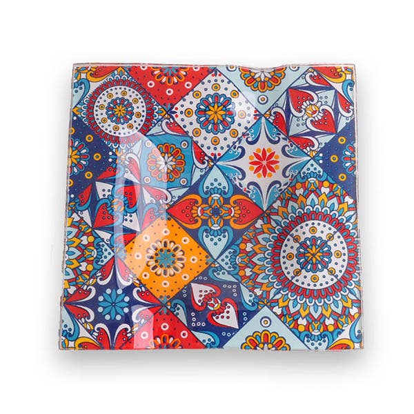 JUMI - Wholesale Ashtray - Square Crystal Ashtray with Mandalas 12x12cm0