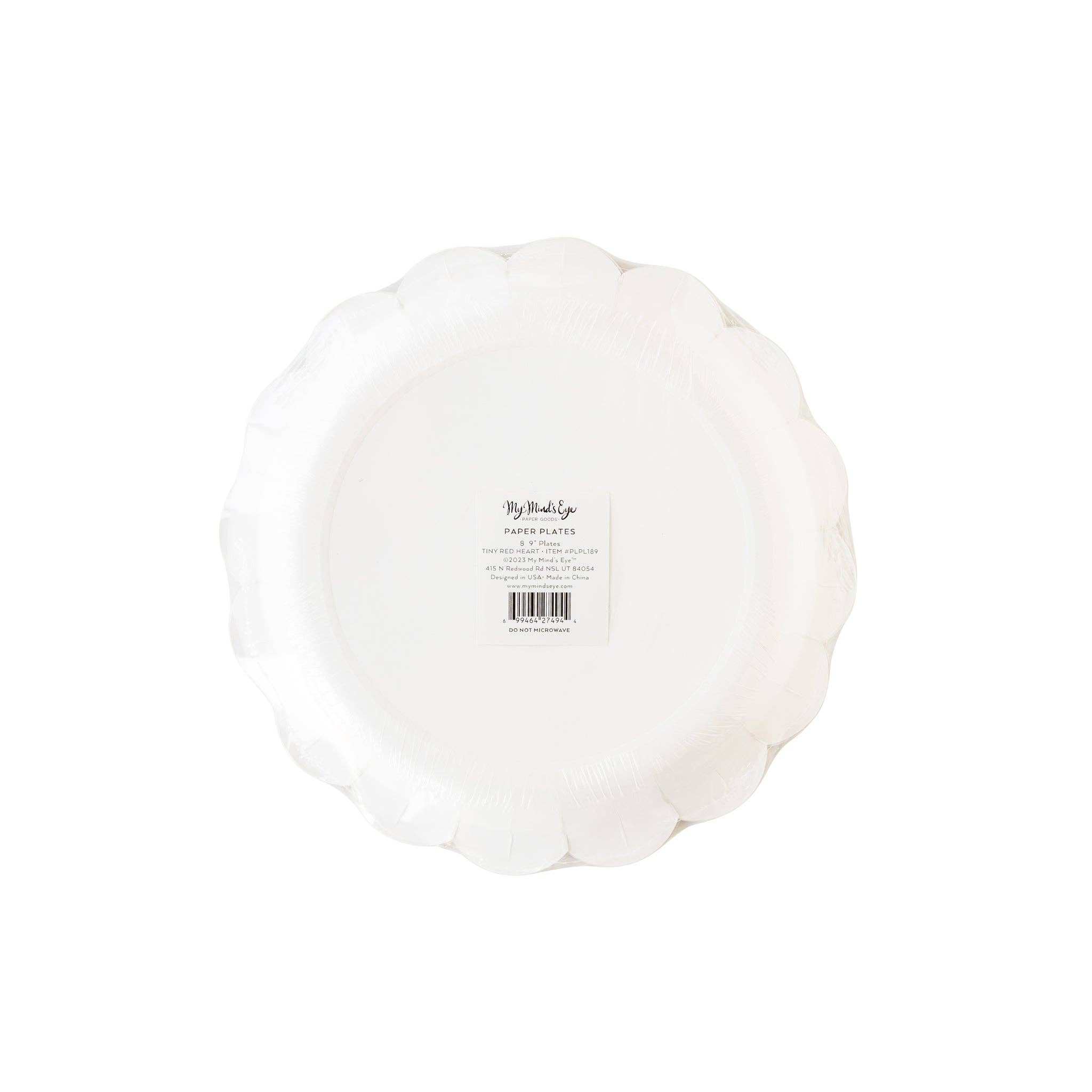 My Mind’s Eye - Wholesale Disposable Plate - PLPL189 - Tiny Red Hearts Paper Plate2