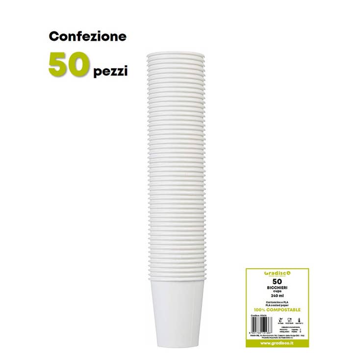 Gradisco - Wholesale Drinking Glass/Cup - Choco-Cappuccino Cup 240 ml Cardboard/PLA - 50 pieces1