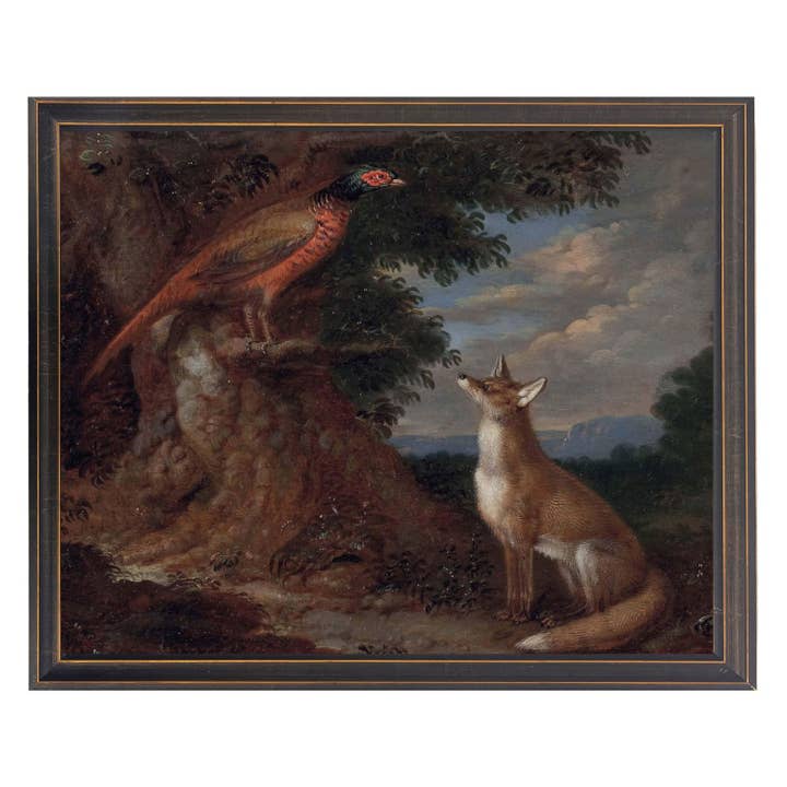 Vintage fox and pheasant for wholesale by Antique Curiosities Inc
