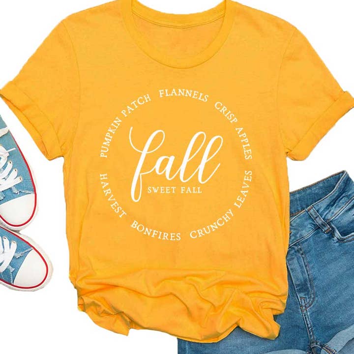 Fall Circle Graphic Tee for wholesale by Kids By Kissed Apparel