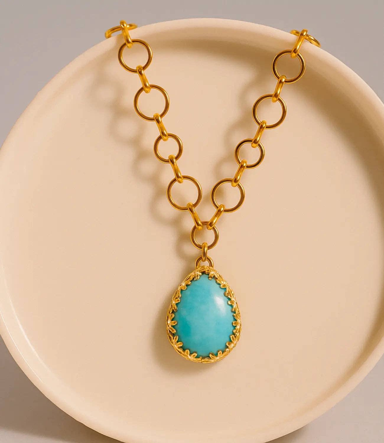 PHOEBE´S - Wholesale Pendant/Charm Necklace - Collar de acero inoxidable con piedra natural3