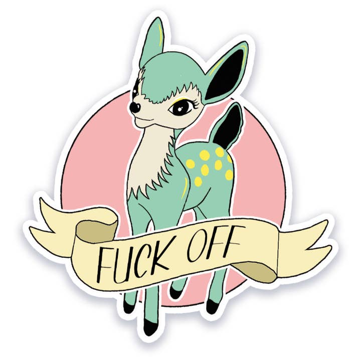 Bite Your Granny - Wholesale Sticker - Kitsch Fuck Off Bambi Tattoo Inspired Vinyl Sticker