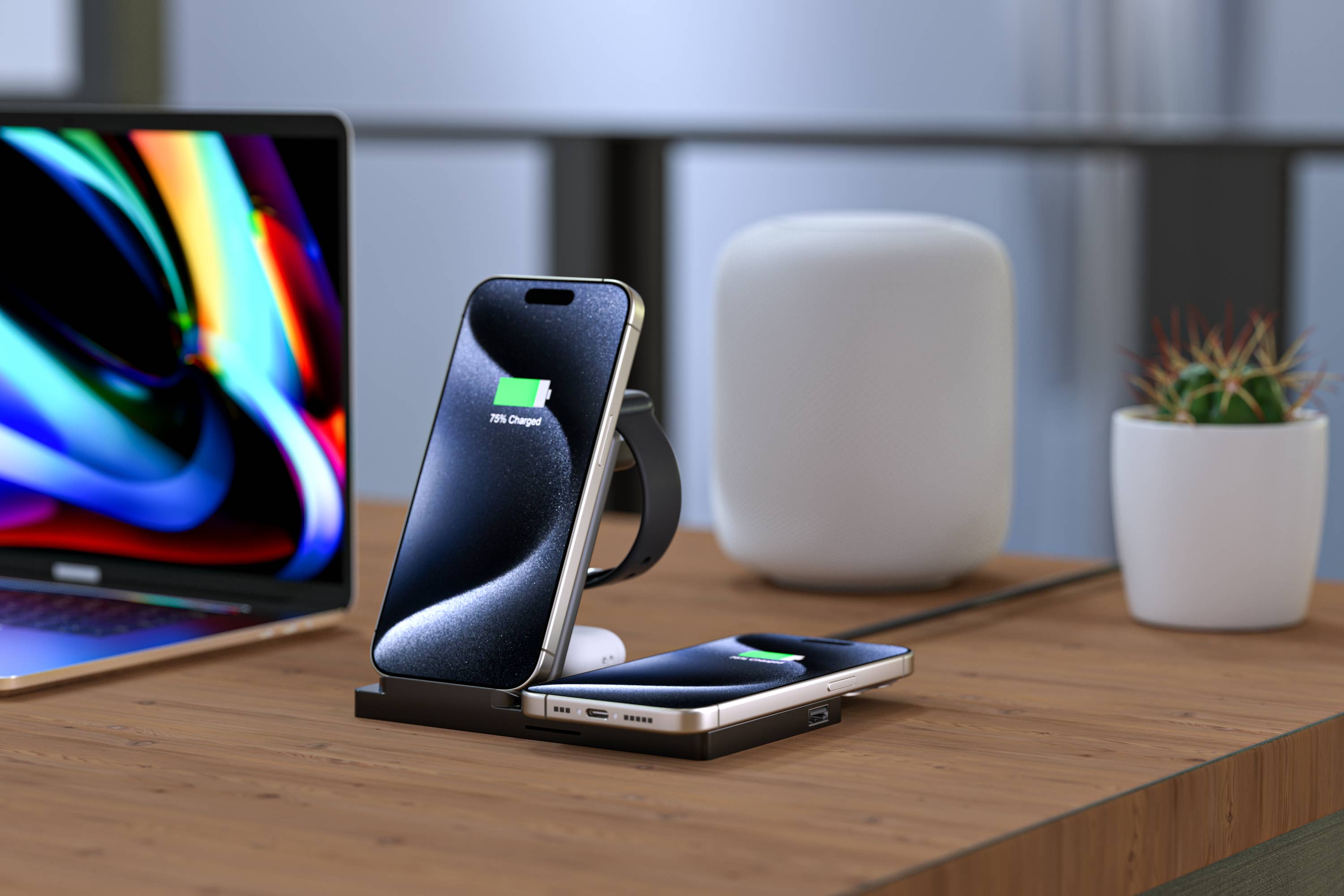 LAX Gadgets - Wholesale Charging Dock - 5in1 Wireless Charging Stand for Phones/AirPods Retail Pack7