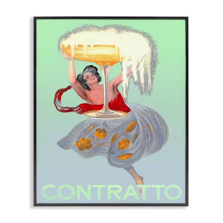 Affiche Vintage Contratto - Art mural encadré pour la vente par Stupell Industries