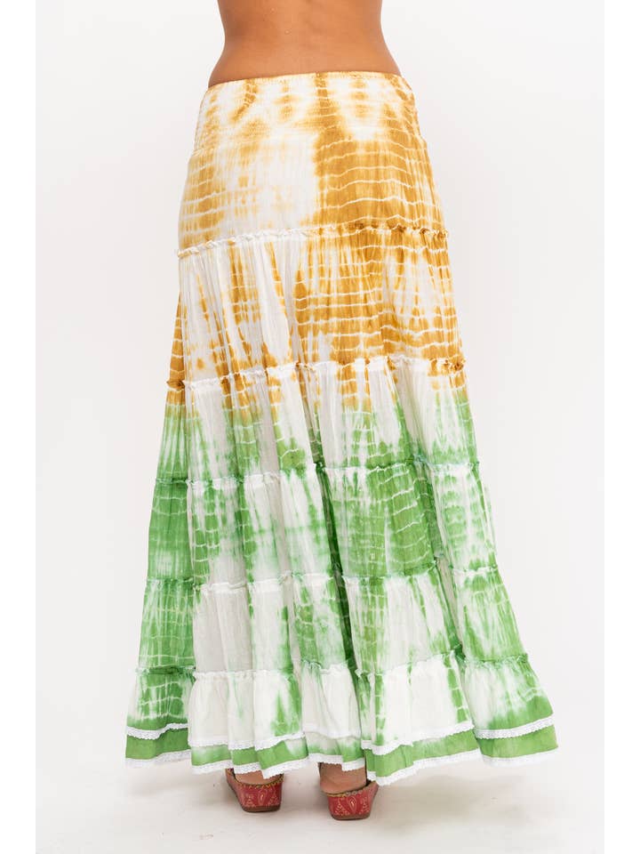 Green Tye Dye Skirt Sh7088Tu for wholesale on Faire