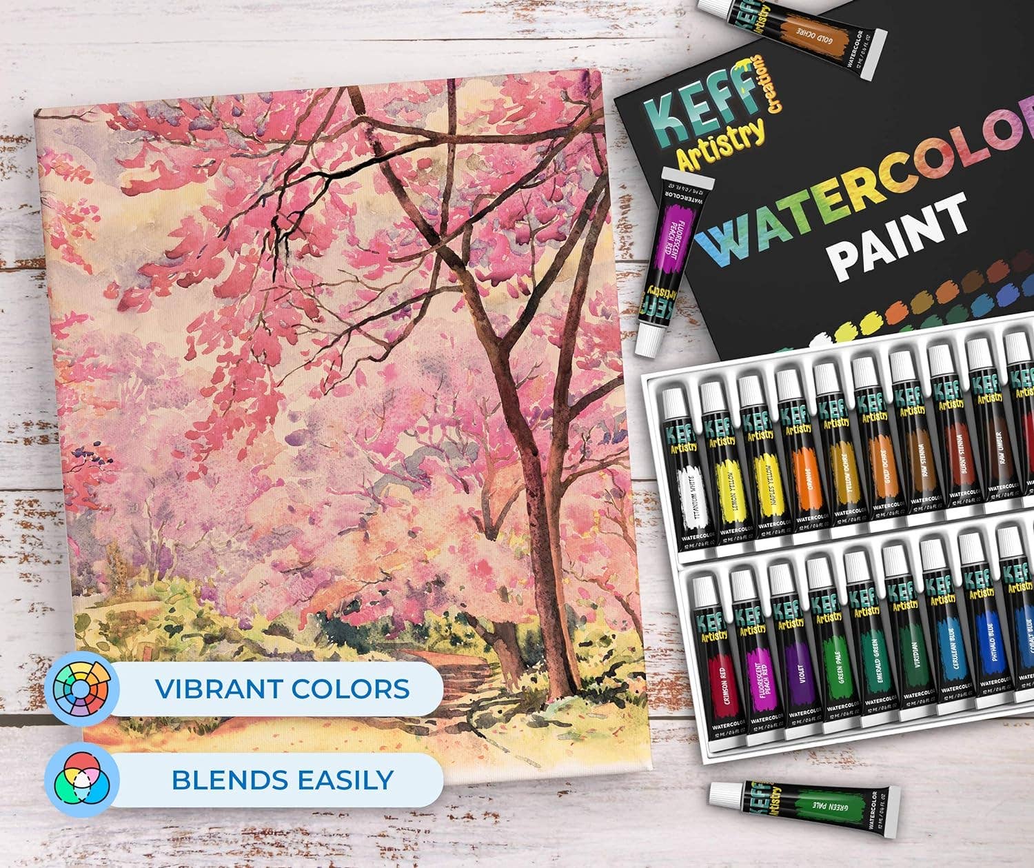 Keff Creations - Wholesale Aquarelverf - 24-delige aquarelverfset voor beginners en studenten4