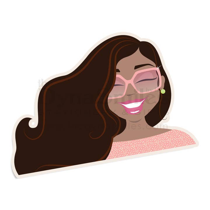 "Ms Wavy Pink" Sticker for wholesale by The DynaSmiles Stationery