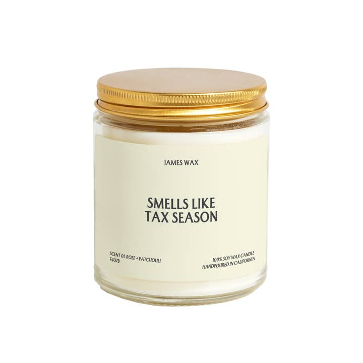 James Wax - Wholesale Jar/Filled Candle - Accountant Gift Tax Season Candle For CPAs Tax F407B1