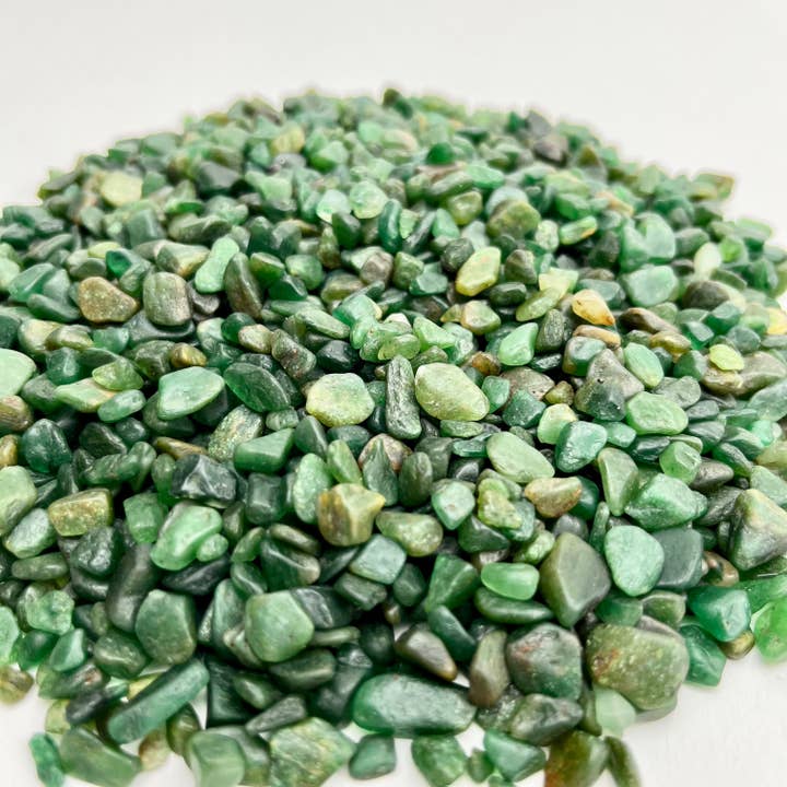 Pelham Grayson Rose - Wholesale Spiritual Stone/Crystal - Green Aventurine | Tumbled Chips | 1lb | 4-7mm | India