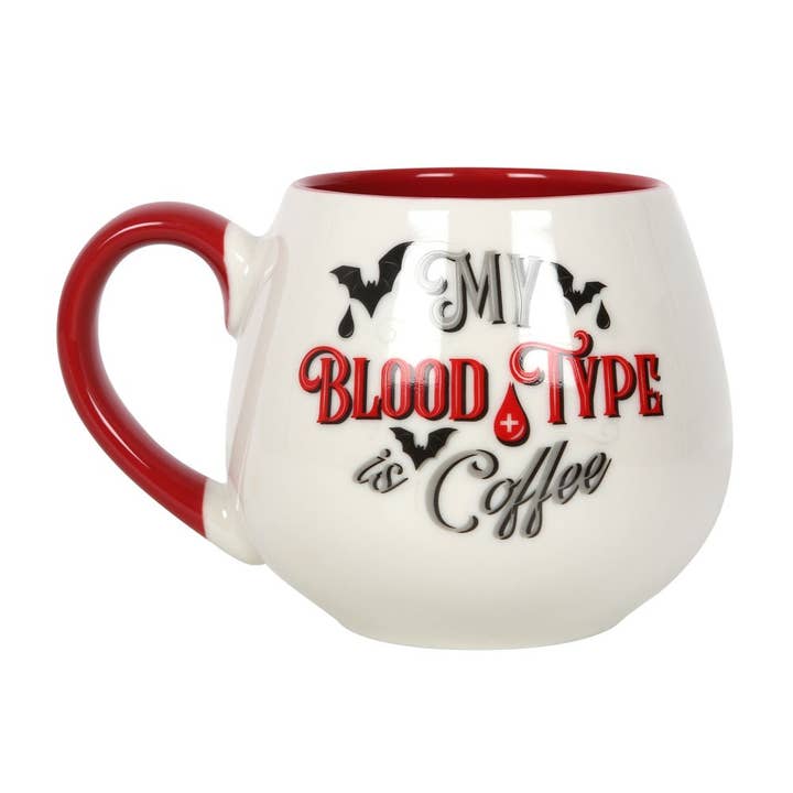 Something Different Wholesale - Wholesale Coffee Mug - My Blood Type is Coffee Gothic Vampire Rounded Halloween Mug1