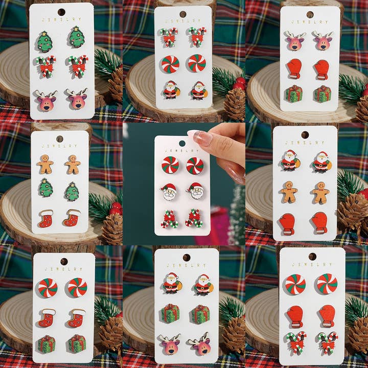 ACCITY - Wholesale Stud/Post Earrings - CHRISTMAS EARRINGS NEW ARRIVAL ELK EARRINGS SET_CWMM2616
