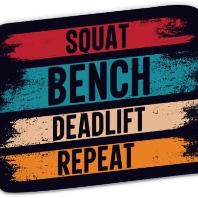 Squat Bench Deadlift Repeat Decal Workout Waterproof for wholesale by Lyrical River Designs
