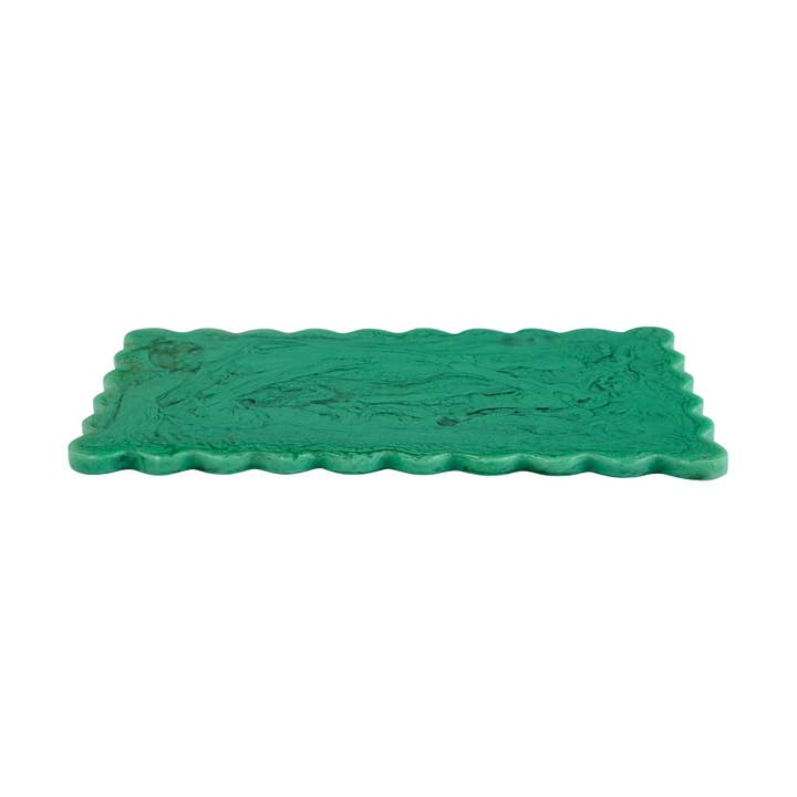 Casa Amarosa - Wholesale Cheese Board - Scallop Rectangular Resin Cheese Board – Green , 14 Inches3
