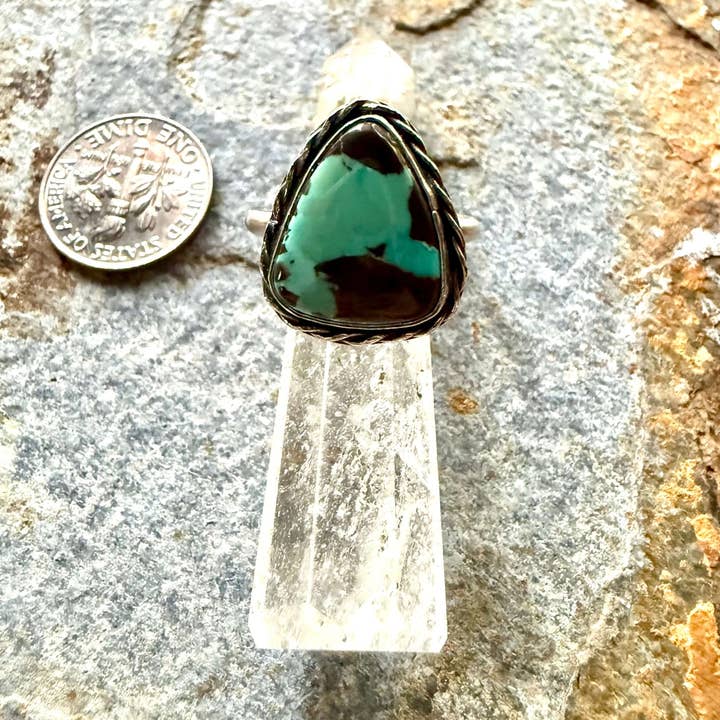 Anel de Prata de Lei com Turquesa Carico Lake por atacado de Wild Mountain Silver