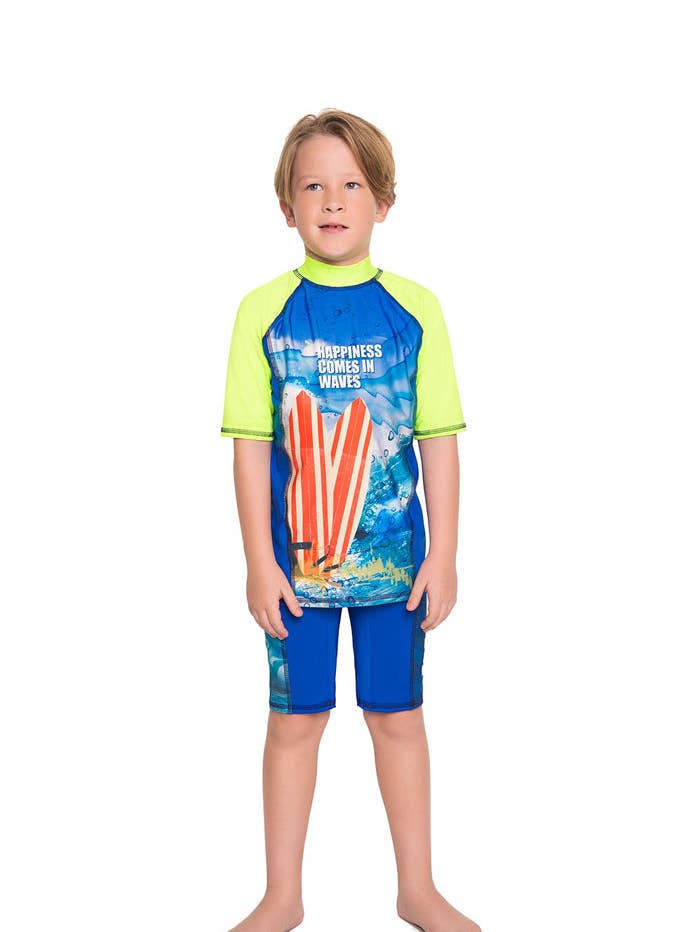 Short Sleeve Swim Set: Rashguard and Swim Shorts710 for wholesale by Color Fingers