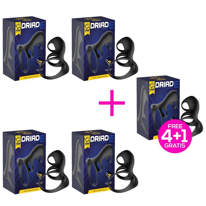LOVERS - SHOP - Wholesale Sex Toy - TORO PACK 4+1 DRIADE TRIPLE RING FOR MEN0