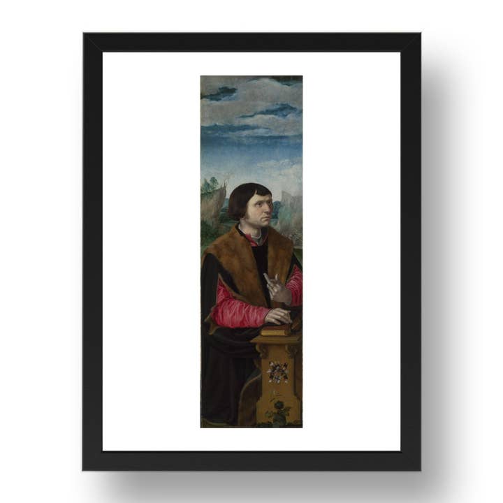 Cerchia di Pieter Coecke van Aalst: Donatore: Anta Sinistra, Poster in Cornice 17x13" (A3) per la vendita all'ingrosso da parte di PERIOD PRINTS