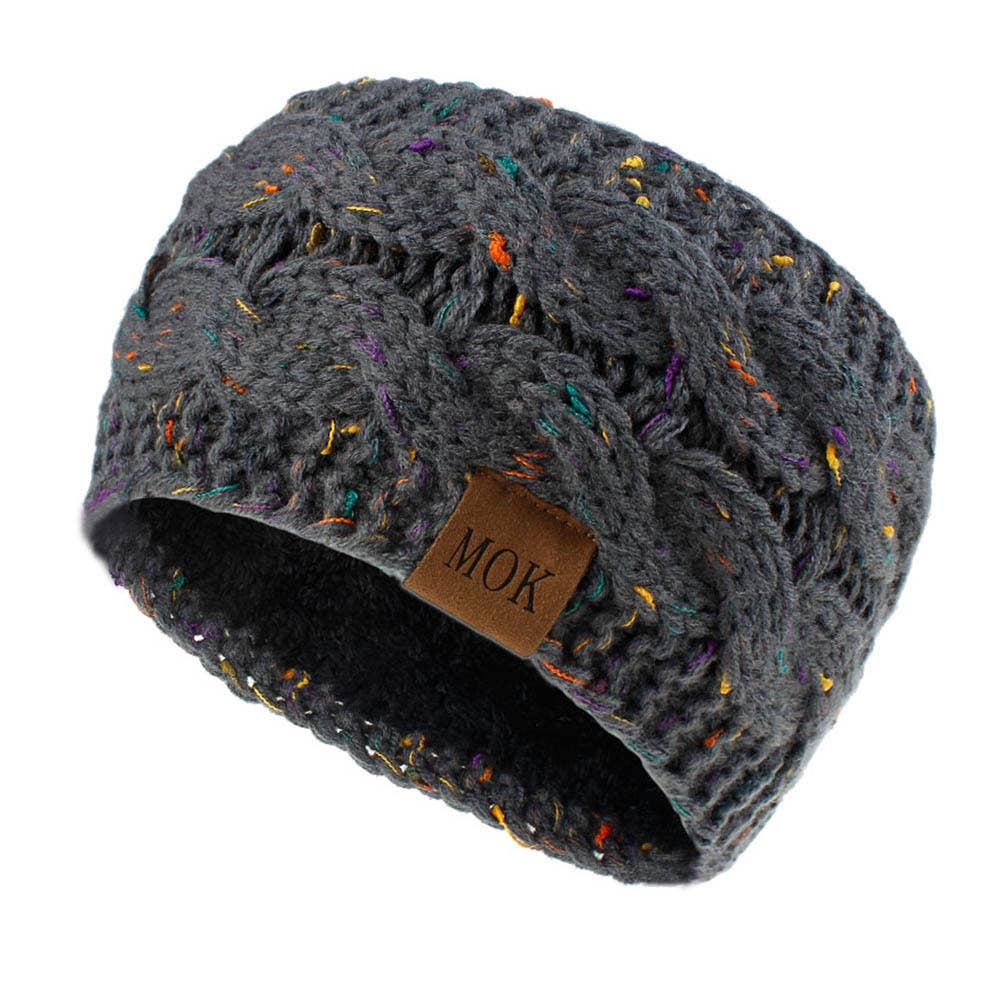 MKS America - Wholesale Fashion Headband - Women's - Plain Cable Knit Head Wrap Thermal fleece lined headband19