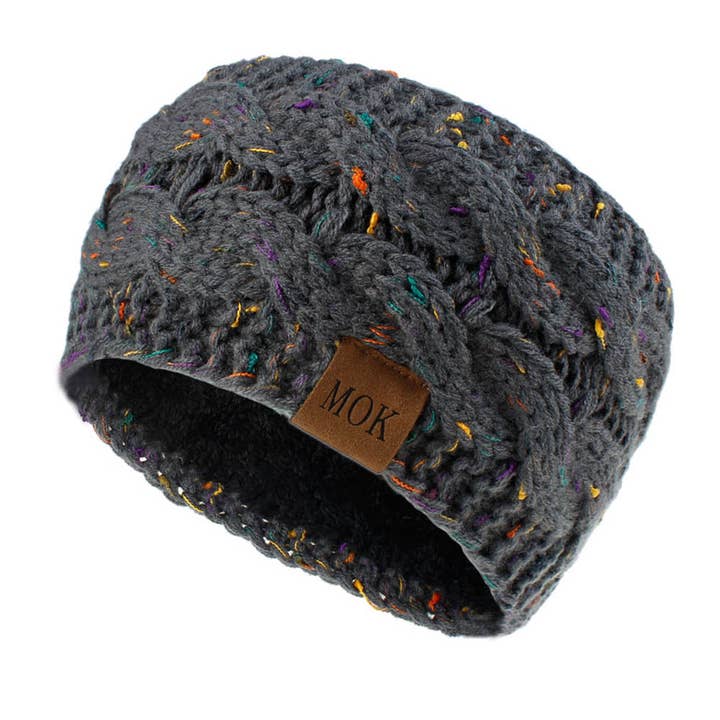 MKS America - Wholesale Fashion Headband - Women's - Plain Cable Knit Head Wrap Thermal fleece lined headband19