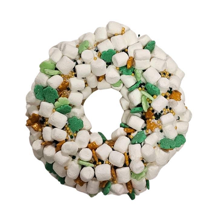 Gourmet Donut, Saint Patty's Day Collection Marshmallow Clover Candy Crunch Donut Dog Treat for wholesale by K9 Granola Factory