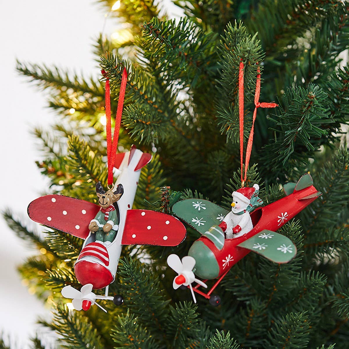 NINEXIS - Wholesale Ornament - CWMM10418_CHRISTMAS METAL ORNAMENTS AIRPLANE SNOWMAN REINDEE4