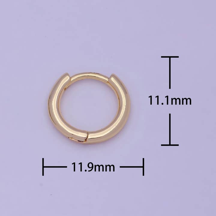 Aim Eternal - Wholesale Huggie Earrings - Tiny Gold Huggie Earring 12mm mini Huggie V-3663