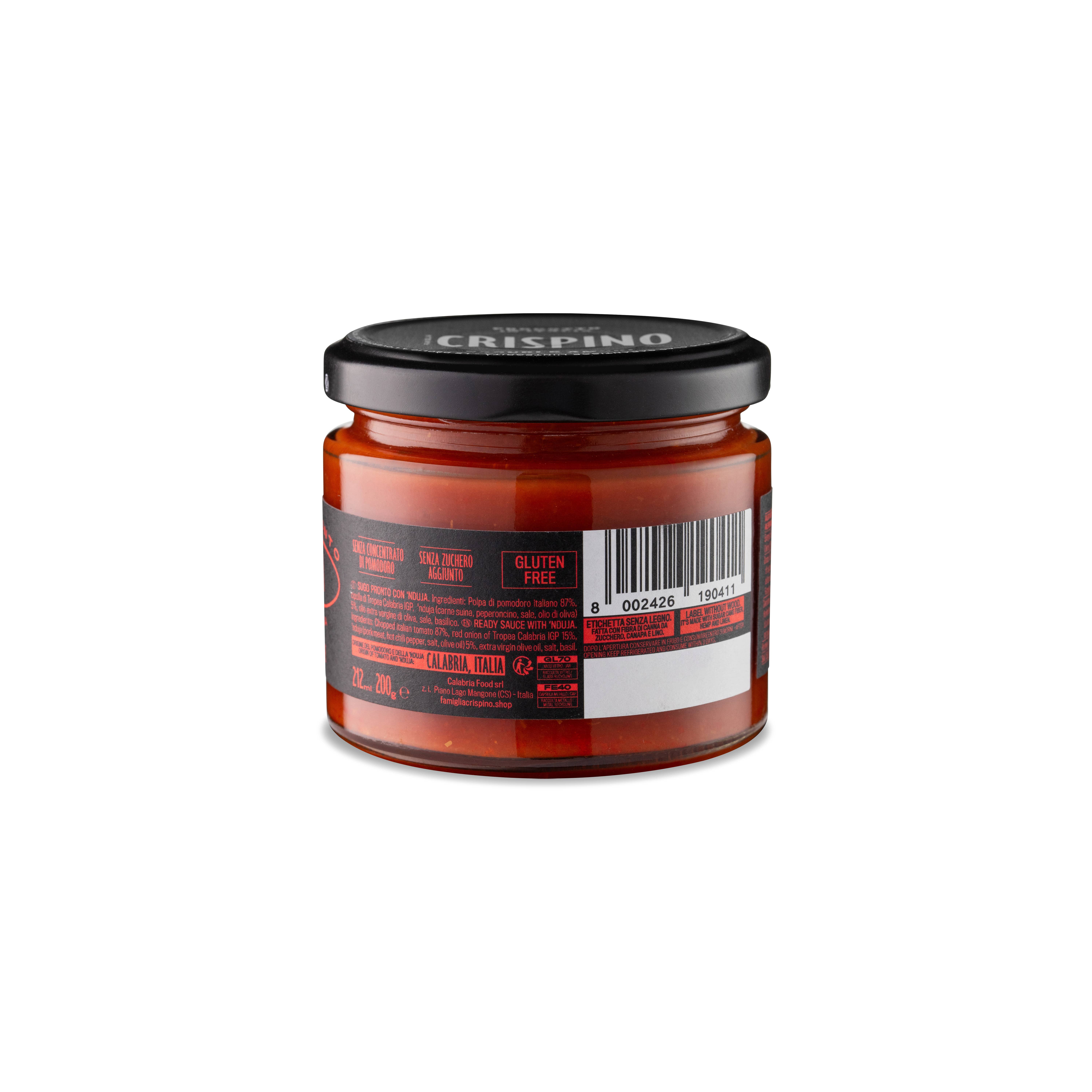 Famiglia Crispino - Wholesale Pasta Sauce - SPILINGA NDUJA SAUCE - 200g - NO ADDED SUGAR - SALAMI3