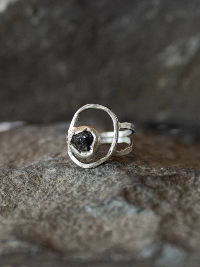 Anel de Diamante Negro em Bruto por atacado de Kathy Nelson Jewelry