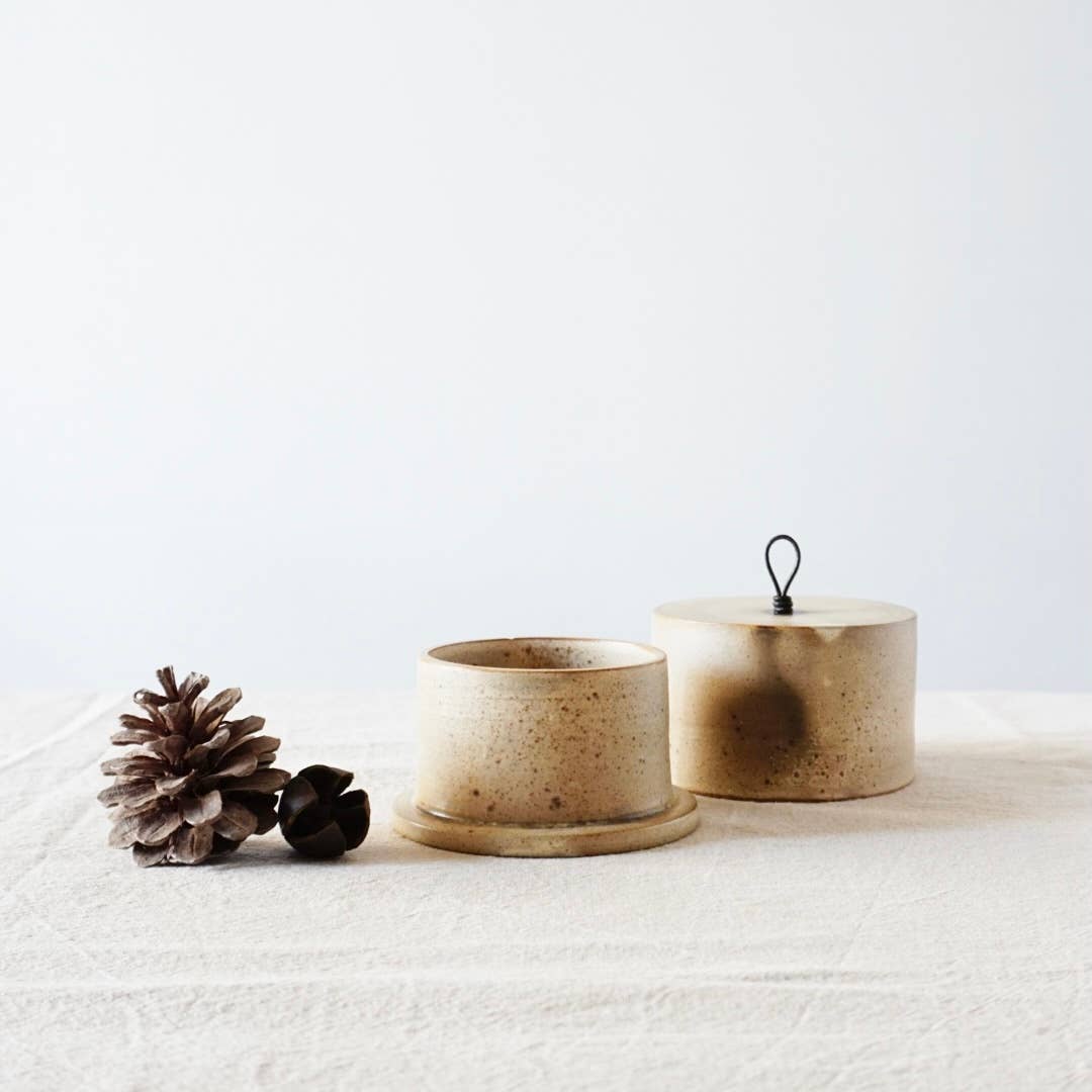 Ana Miranda Ceramics - Wholesale Butter Dish - Sand Butter dish2