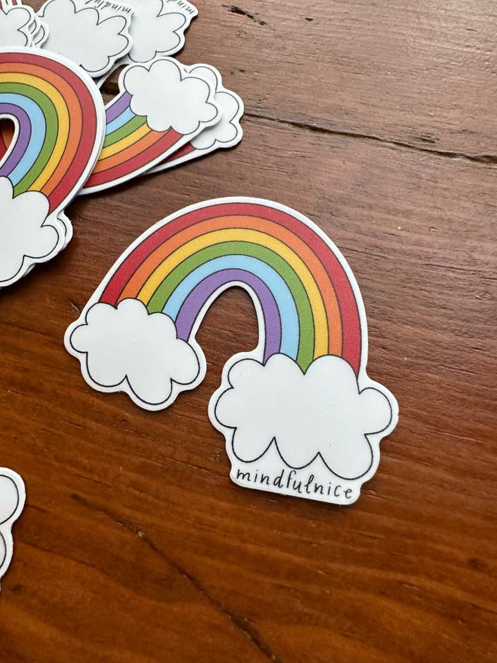 Rainbow hand dras vattentät vinyl klistermärke dekaler för wholesale av Mindfulnice