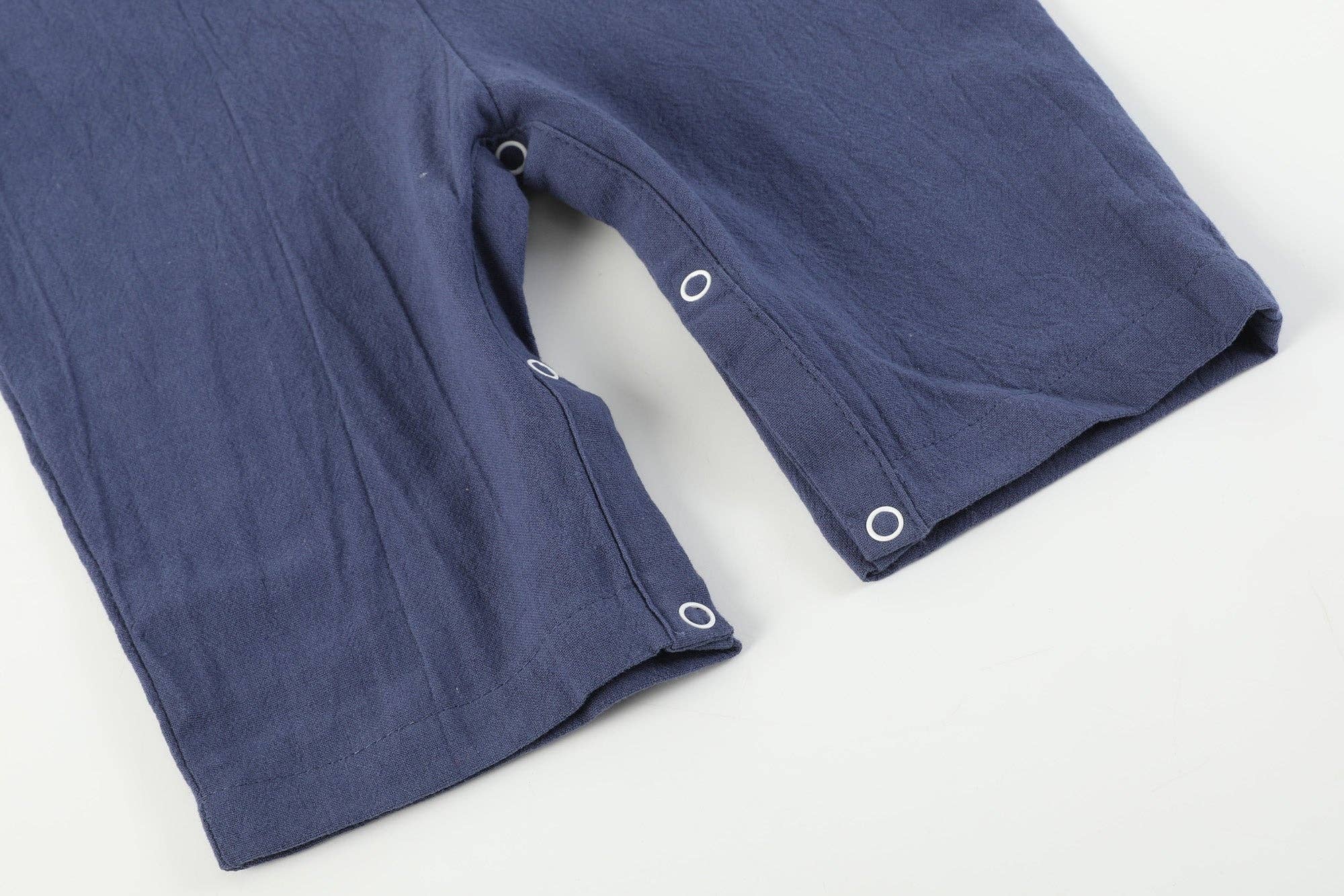 Lil Cactus - Wholesale Overalls - Baby - Navy Blue Santa Smocked Overalls2