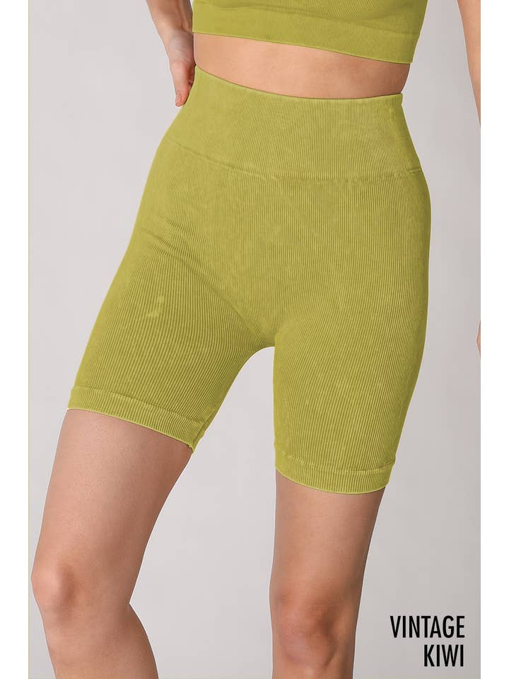 NIKIBIKI - Wholesale Athletic Shorts - Women's - NB8055 - Vintage Ribbed Highwaist Biker Shorts11