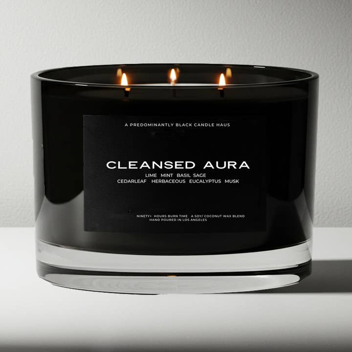 CLEANSED AURA - 3-WICK HAUS BOWL for wholesale by Predominantly Black Candle Haus