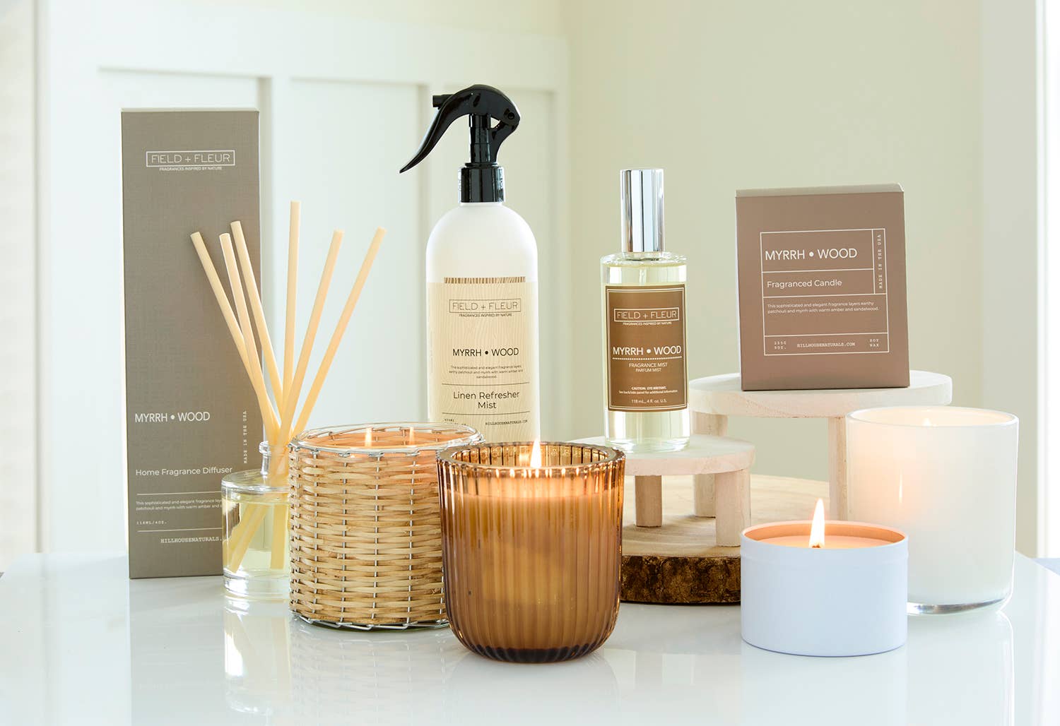 Hillhouse Naturals/Field+Fleur – wholesale Reed diffuser – Myrrh Wood Diffuser Reed 4oz. Ctn.63