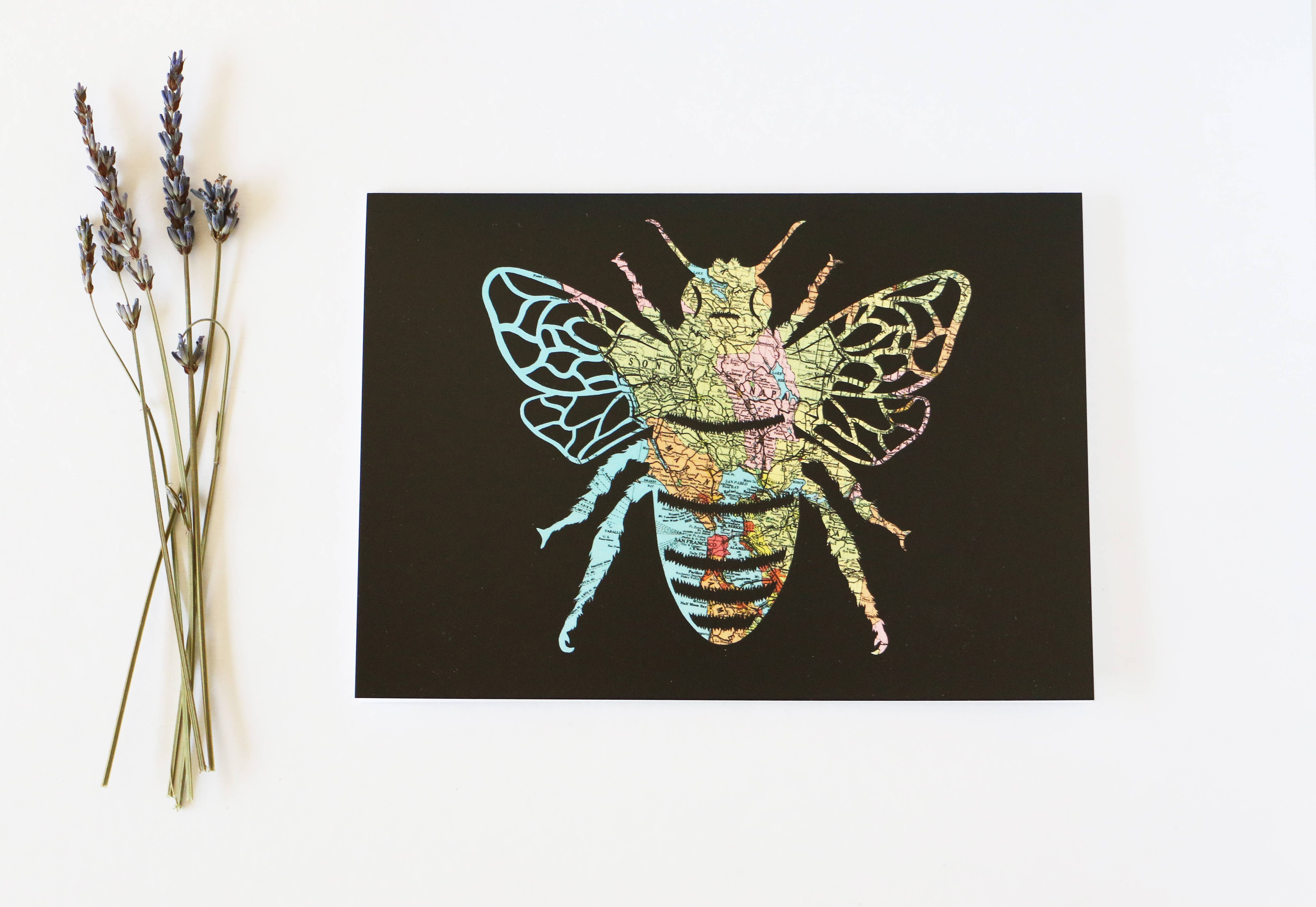 Granny Panty Designs - Wholesale Gewone wenskaart - Oh, Honey - Bay Area Honey Bee Kaart kunstkaart1