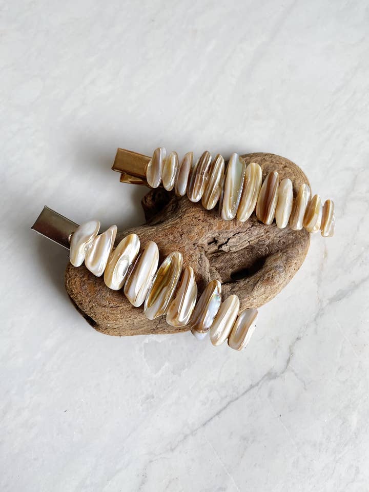 Seashell Hair Clip • Coastal Barrette & Beachcore Style for wholesale by Salt & Pine