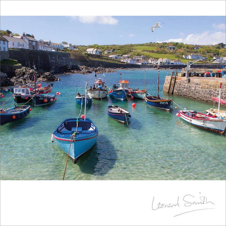 Blank Card - Coverack Harbour for wholesale by Leonard Smith