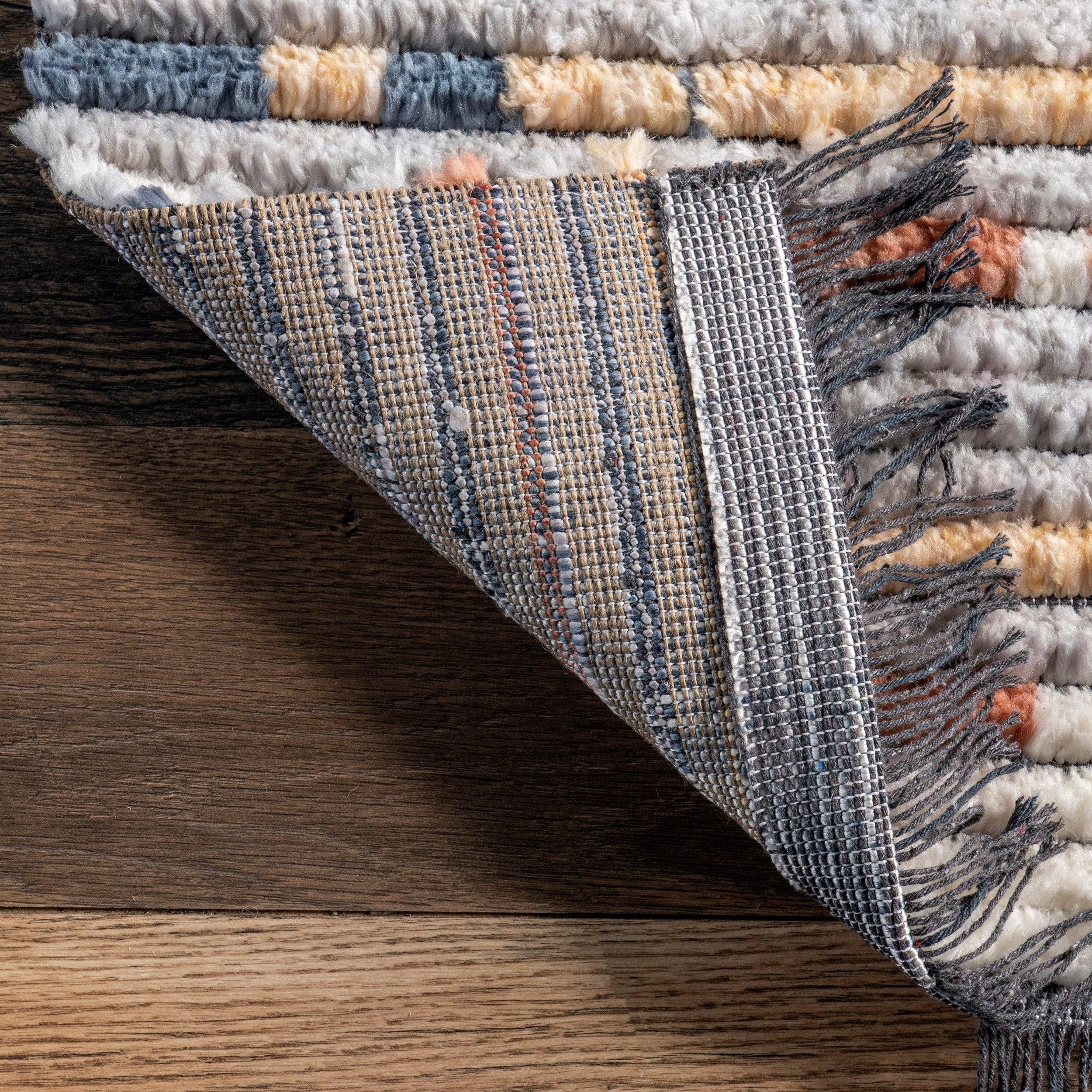 Beige Morgan Contemporary Shag Fringe Area Rug for wholesale on Faire14