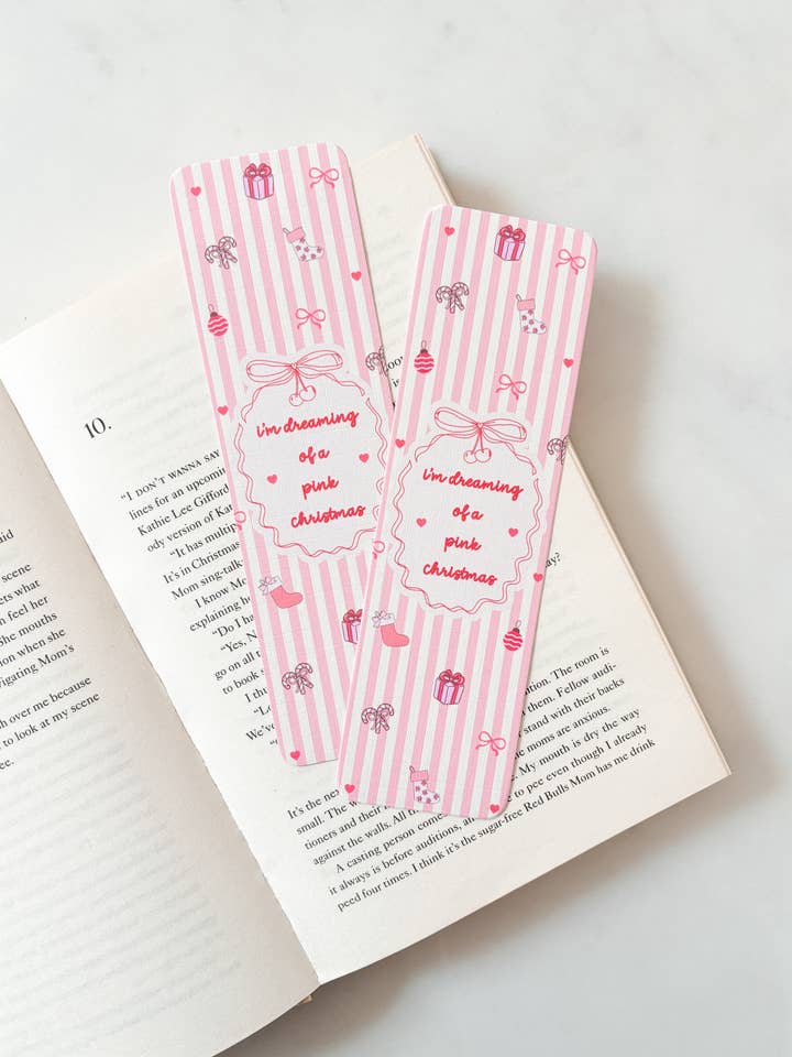 Dreaming Of A Pink Christmas Bookmark for wholesale by Fleurs on Sunday