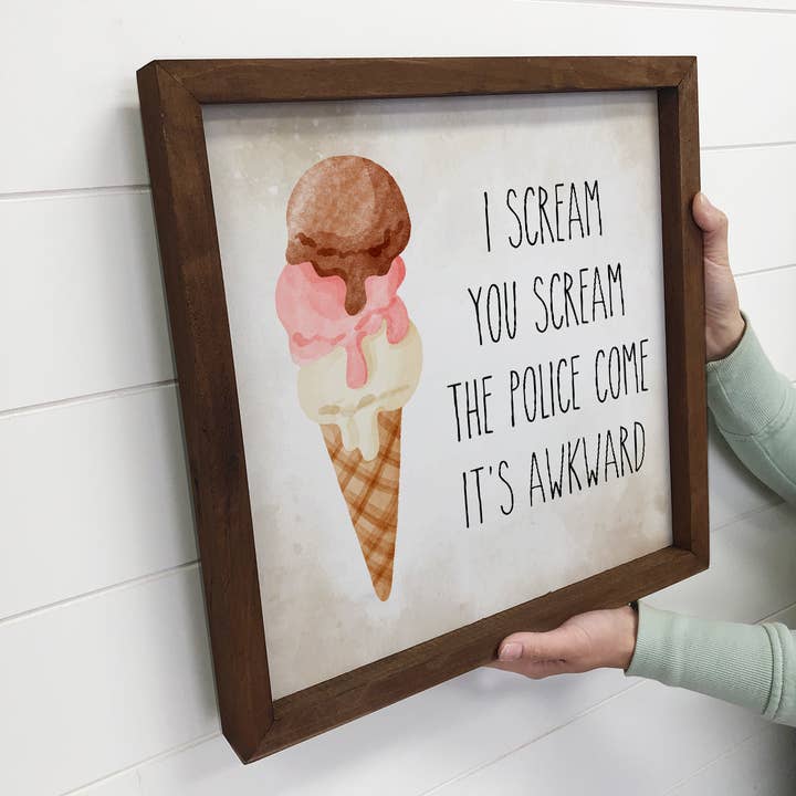 Hangout Home – Großhandel Schilder – Sommer-Schild, „I Scream You Scream for Icecream“, Fun Summer2