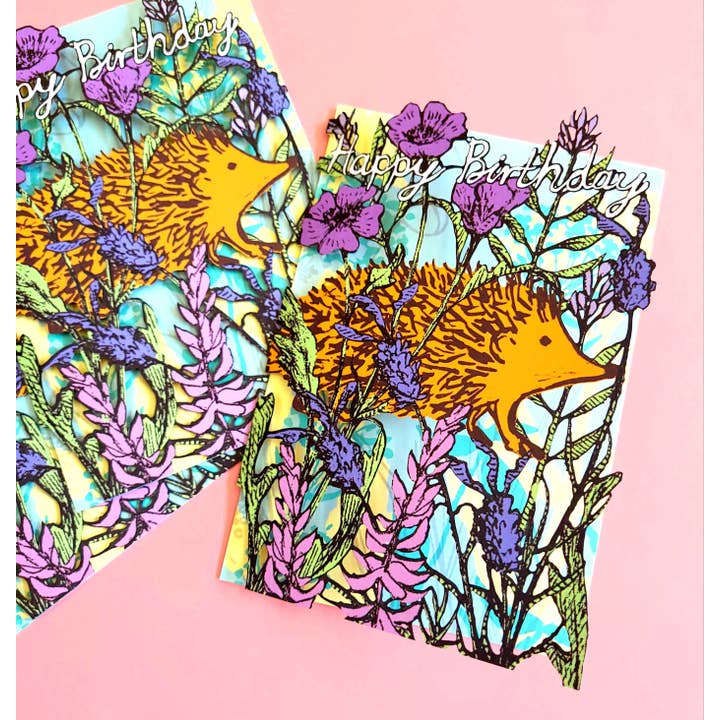 Roger La Borde - Wholesale Birthday Card - Hedgehog Lasercut card single - GC 2344