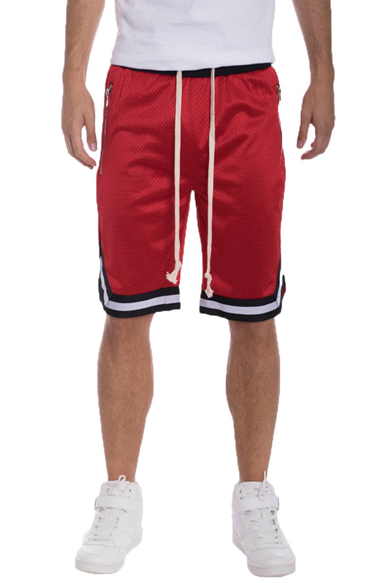 WEIV - Wholesale Athletic Shorts - Men's - Mesh Solid Striped Waist Basketball Shorts14