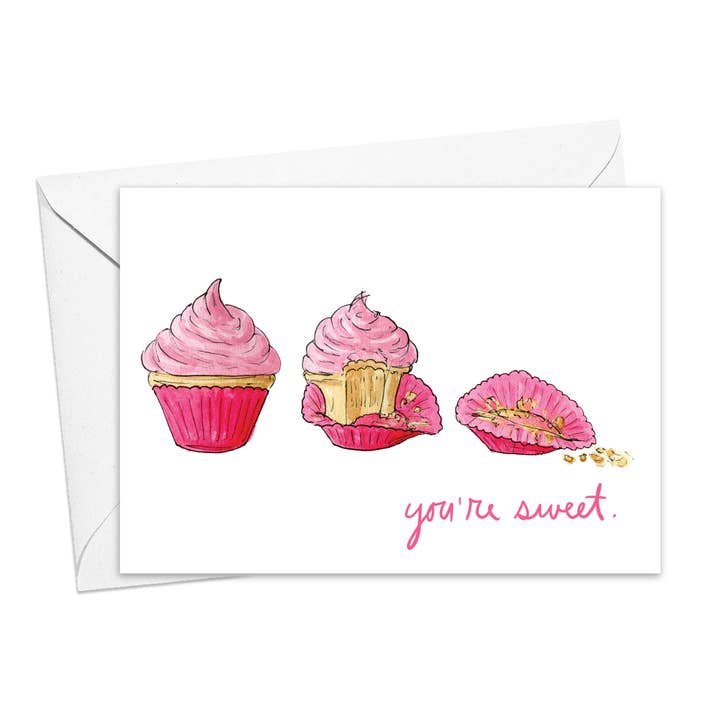 Cupcake du är söt hälsningskort för wholesale av Amy Wike Illustration
