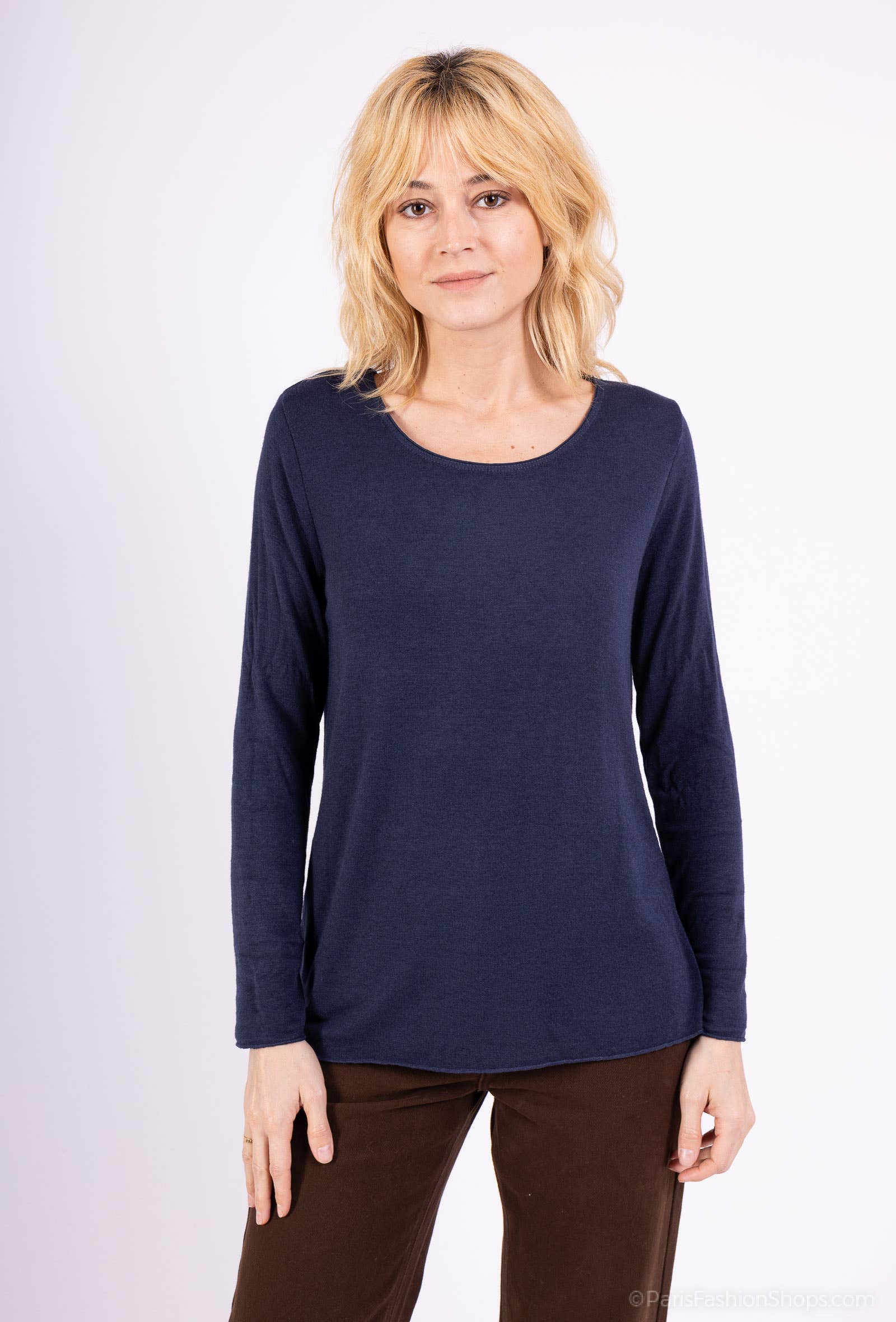 L'Emotion - Wholesale T-Shirt - Women's - Long Sleeve Round Neck T-Shirt 30% Wool 30% Angora11